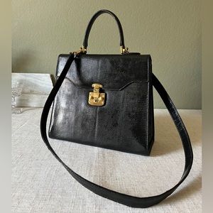 Vintage Gucci Lady Lock Black Lizard